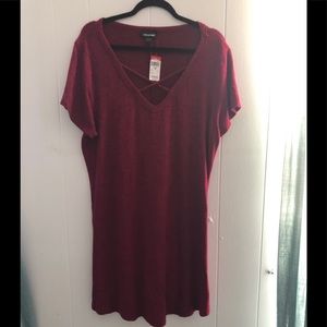 🌷Maroon and black swing dress